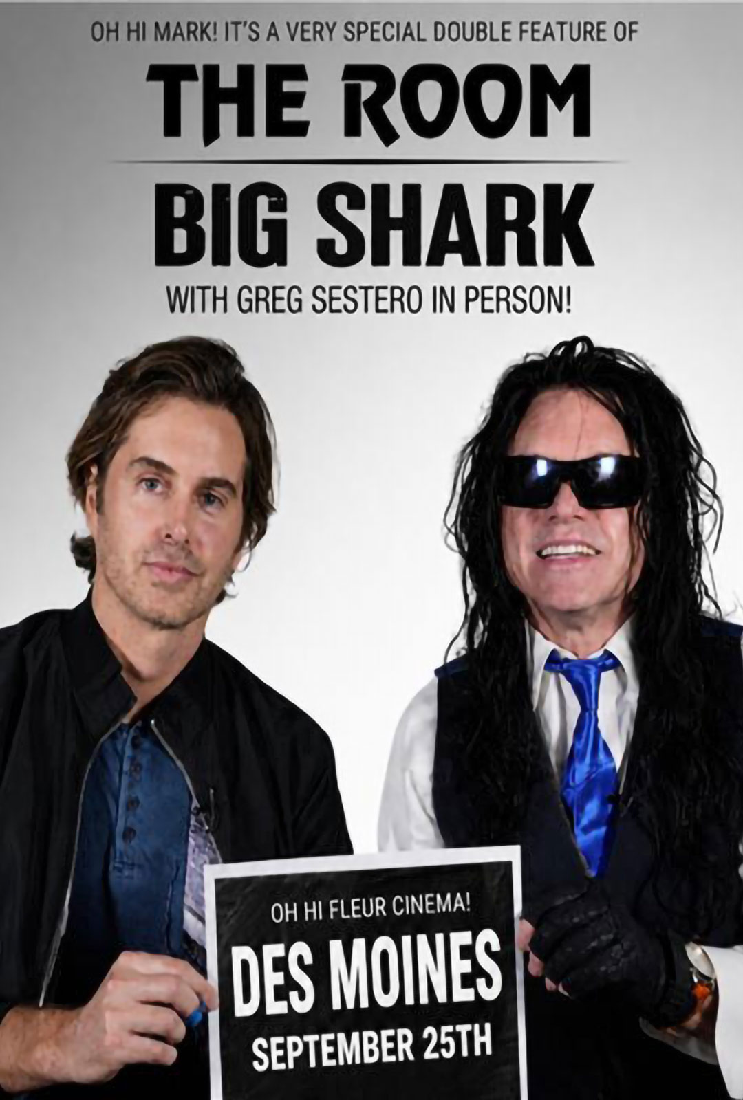 The Room + Big Shark Double Feature with Greg Sestero in person at the Fleur Cinema & Cafe in Des Moines, Iowa